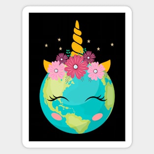 Earth Day Unicorn Cute Girls Magnet